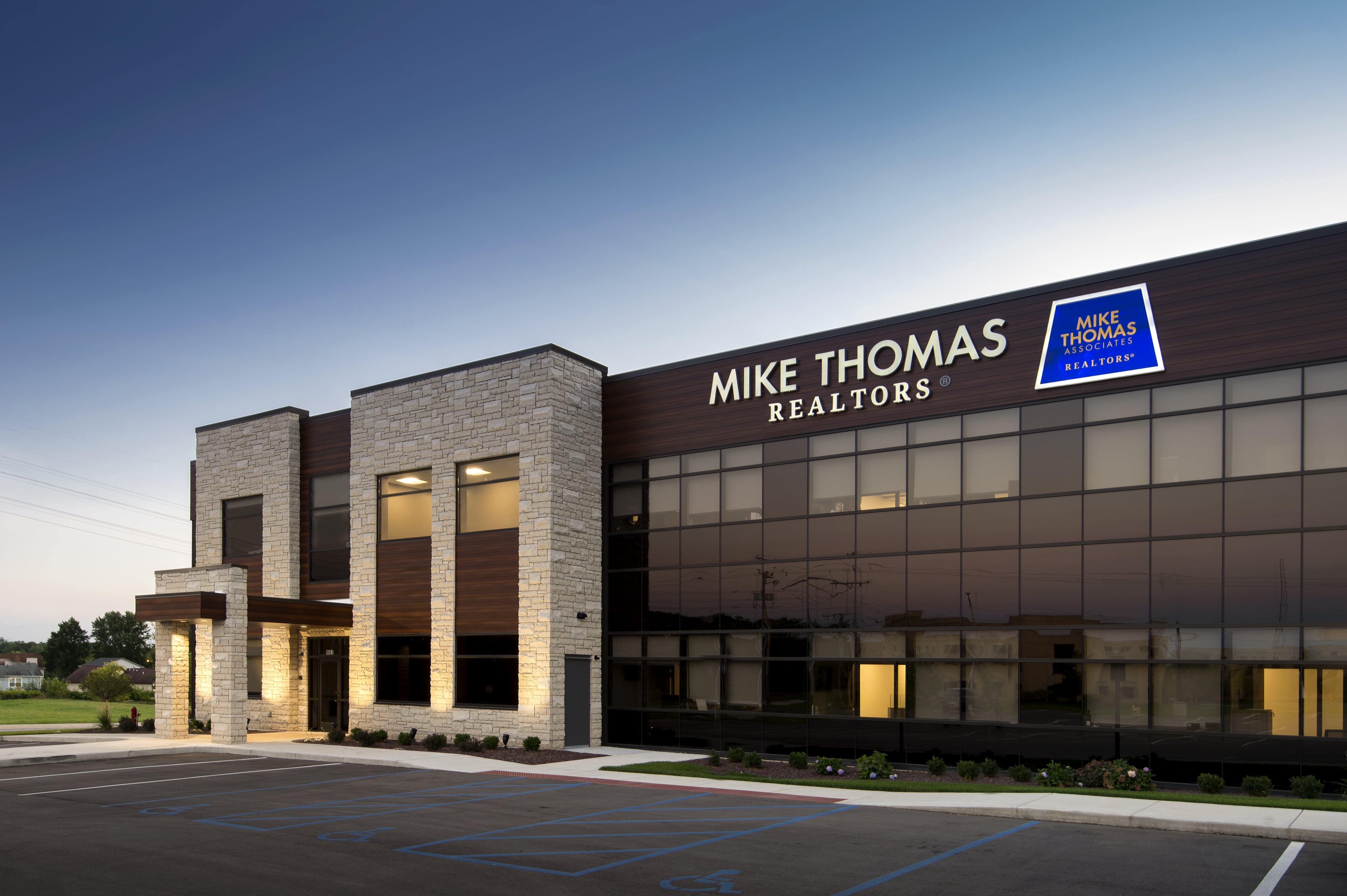 Parking Lot View of Mike Thomas Realtors Building