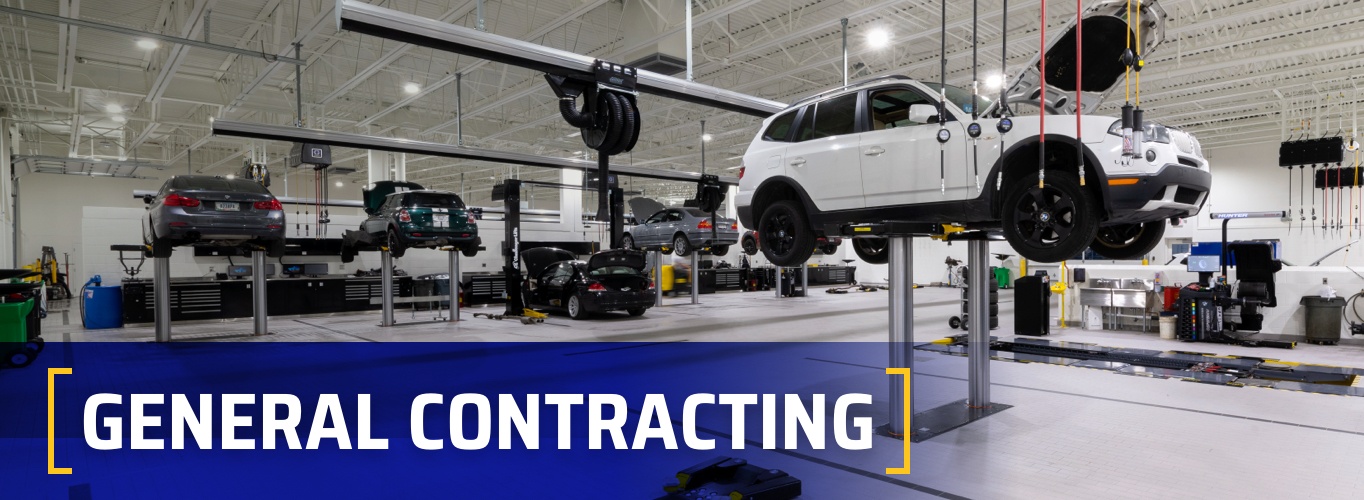 General Contracting at Witwer Construction. Inside automobile shop project from Witwer Construction.